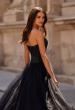 Picture of: Strapless A-line Dress with Full Rhinestone Top in Black , Style 32690, Detail Picture 2