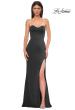 Picture of: Chic Jersey Evening Dress with Rhinestone Neckline in Black , Style 32733, Detail Picture 2