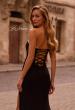 Picture of: Jersey Strapless Dress with Sweetheart Rhinestone Lined Neckline in Black , Style: 32829, Detail Picture 2