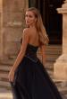 Picture of: Strapless Tulle Gown with Unique Beaded Sheer Top in Black , Style 32856, Detail Picture 2