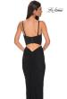 Picture of: Fitted Prom Dress with Ruching and Corset Bra Top in Black , Style 32996, Detail Picture 2