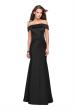 Picture of: Satin Off the Shoulder Dress with Trumpet Silhouette in Black, Style: 25579, Detail Picture 3