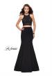 Picture of: Two Piece Jersey Prom Dress with Laser Cut Outs in Black, Style: 25759, Detail Picture 3