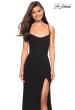 Picture of: Long Jersey Dress with Slit and Strappy Back in Black, Style: 26940, Detail Picture 3