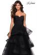 Picture of: Floor Length Strapless Tulle Ball Gown in Black, Style: 27249, Detail Picture 3