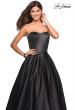 Picture of: Long Metallic Strapless A Line Ball Gown in Black, Style: 27280, Detail Picture 3