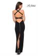 Picture of: Body Forming Dress with Exposed Zipper and Slit in Black, Style: 27637, Detail Picture 3