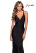 Picture of: Ruched Jersey Prom Dress with Strappy Lace Up Back in Black, Style: 28297, Detail Picture 3