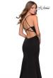 Picture of: Long Jersey Prom Dress with Beaded Strappy Back in Black, Style: 28526, Detail Picture 3
