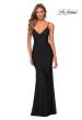 Picture of: Long Jersey Dress with Draped V-Neckline and Ruching in Black, Style: 28984, Detail Picture 3