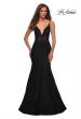 Picture of: Mermaid Lace Prom Dress with Sheer Jeweled Bodice in Black, Detail Picture 3