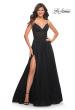 Picture of: Tulle A-line Prom Dress with Corset Sheer Bodice in Black, Style: 30334, Detail Picture 3