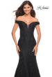 Picture of: Mermaid Lace Off the Shoulder Gown with Sheer Back in Black, Detail Picture 3