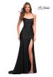 Picture of: Long Jersey Ruched Gown with Dramatic Skirt in Black, Style: 30587, Detail Picture 3