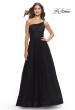 Picture of: One Shoulder A-Line Tulle Gown with Sheer Bodice in Black, Style: 31069, Detail Picture 3