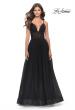 Picture of: A-Line Tulle Gown with Illusion Bodice and Boning in Black, Style: 31147, Detail Picture 3
