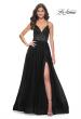 Picture of: A-Line Prom Dress with Illusion Ruched Bodice in Black, Style: 31457, Detail Picture 3