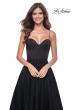 Picture of: Tulle A-Line Gown with Satin Bustier Top in Black, Style: 32065, Detail Picture 3