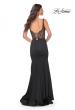 Picture of: Mermaid Jersey Gown with Bustier Top and Lace Up Back in Black, Style: 32268, Detail Picture 3