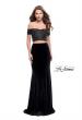 Picture of: Velvet Two Piece Prom Dress with Beading in Black, Style: 25496, Detail Picture 2