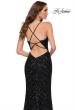 Picture of: Long Sequin Gown with Thick Sequin Print Fabric in Black, Style 29642, Detail Picture 4