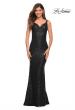 Picture of: Long Stretch Sequin Gown with Low Back in Black, Style: 30187, Detail Picture 4