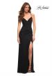 Picture of: Chic Long Net Jersey Dress with Lace Up Back in Black, Detail Picture 4