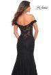 Picture of: Mermaid Lace Off the Shoulder Gown with Sheer Back in Black, Detail Picture 4
