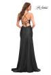 Picture of: Long Jersey Ruched Gown with Dramatic Skirt in Black, Style: 30587, Detail Picture 4