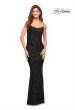Picture of: Lovely Long Soft Sequin Dress with Scoop Neck in Black, Style: 30707, Detail Picture 4