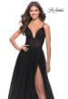 Picture of: A-Line Tulle Gown with Illusion Bodice and Boning in Black, Style: 31147, Detail Picture 4