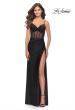 Picture of: Illusion Bodice Dress with Boning and Twist Detail in Black, Style: 31229, Detail Picture 4