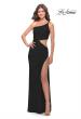 Picture of: One Shoulder Dress with Side Cut Out and Unique Back in Black, Style: 31386, Detail Picture 4