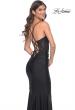 Picture of: Ruched Jersey Dress with Illusion Corset Lace Top in Black, Style: 31857, Detail Picture 4