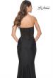 Picture of: Sweetheart Rhinestone Fishnet Bodice Dress with Fitted Skirt in Black, Style: 32069, Detail Picture 4