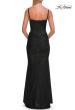 Picture of: Ruched Beaded Mesh and Lace Gown with V-Neckline in Black, Style: 33632, Detail Picture 4
