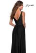 Picture of: Empire Waist Prom Gown with Deep V Neckline in Black, Style: 28547, Detail Picture 5
