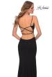 Picture of: Long Jersey Prom Dress with Cut Out Open Back in Black, Style: 28567, Detail Picture 5