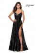 Picture of: Floor Length Sequin Dress with Faux Wrap Skirt in Black, Style: 28909, Detail Picture 5