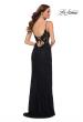Picture of: Sleek Lace Long Dress with Sheer Sides and Open Back in Black, Style 29694, Detail Picture 5