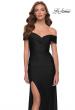Picture of: Off the Shoulder Chic Jersey Gown with Ruching in Black, Style 29781, Detail Picture 5