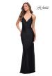 Picture of: Long Jersey Gown with Rhinestones Throughout in Black, Style 29935, Detail Picture 5