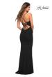 Picture of: Long Jersey Dress with Sheer Corset Bodice in Black, Detail Picture 5