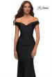 Picture of: Luxe Off the Shoulder Gown with Mesh Side and Back Panels in Black, Detail Picture 5