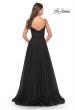 Picture of: A-line Gown with Sheer Floral Embellished Bodice in Jewel Tones in Black, Style: 30639, Detail Picture 5