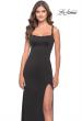 Picture of: Simple Chic Long Jersey Gown with Square Neckline in Black, Style: 31071, Detail Picture 5