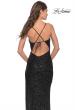Picture of: Simple Stretch Sequin Gown with High Circle Slit in Black, Style: 31166, Detail Picture 5