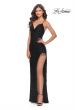 Picture of: Sequin Dress with Stunning Fringe Beaded Slit in Black, Style: 31389, Detail Picture 5