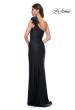 Picture of: One Shoulder Jersey Gown with Feather Detail in Black, Style: 32076, Detail Picture 5