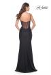 Picture of: Illusion Back with Boning Detail on Jersey Prom Dress in Black, Style: 32153, Detail Picture 5
